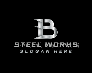 Steel - Industrial Steel Blade Letter B logo design