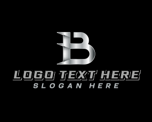 Industrial Steel Blade Letter B Logo