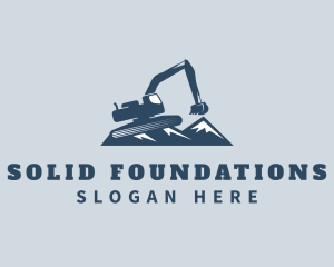Mountain Excavator Machine Logo