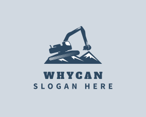 Machine - Mountain Excavator Machine logo design