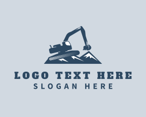 Mountain Excavator Machine Logo