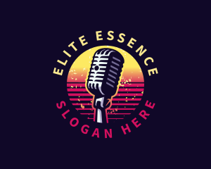 Singer - Retro Podcast Microphone logo design