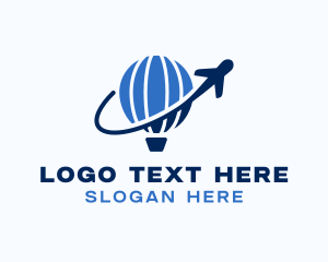 Hot Air Balloon Travel Airplane logo design