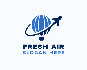 Hot Air Balloon Travel Airplane logo design