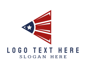Flag Pole - USA American Flag logo design