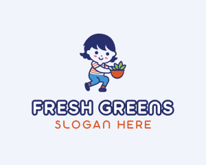 Salad - Salad Vegan Girl logo design