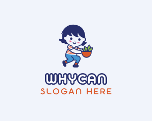 Diner - Salad Vegan Girl logo design