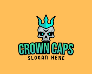 Crown Evil Skull logo design