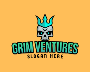 Crown Evil Skull logo design