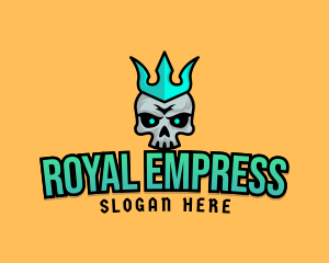 Crown Evil Skull logo design