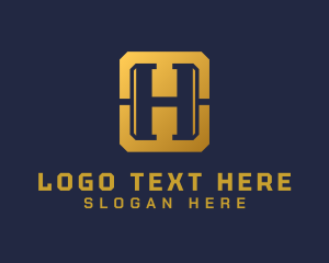 Elite - Gold Luxury Letter H logo design