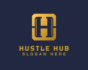 Gold Luxury Letter H logo design