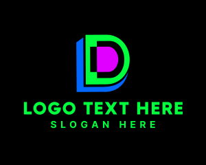 Letter D - Neon Multimedia Agency logo design