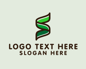 Plantation - Ribbon Organic Letter S logo design