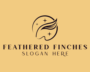 Sparkling Feather Pen logo design