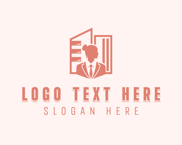 Suit - Executive Manager Woman logo design