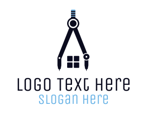 College - Architecture Compass Home logo design