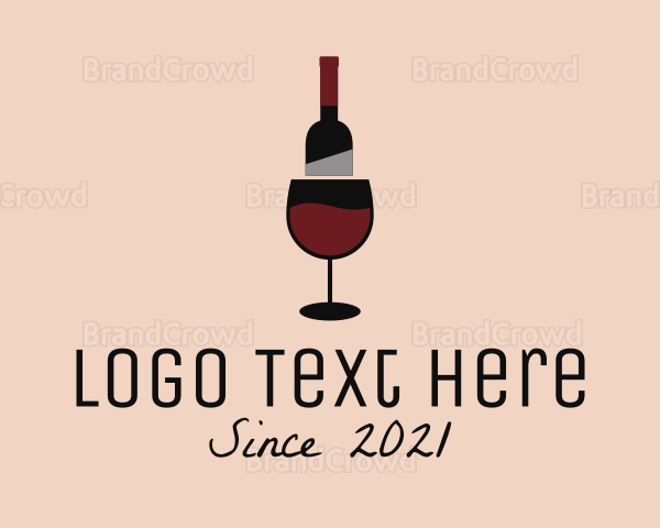 Red Wine Bottle Glass Logo