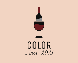 Wine Bottle - Red Wine Bottle Glass logo design