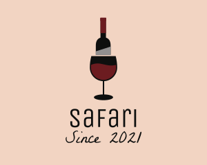 Red Wine Bottle Glass logo design