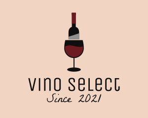 Sommelier - Red Wine Bottle Glass logo design