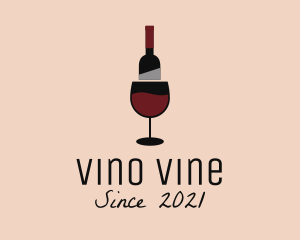 Wine - Red Wine Bottle Glass logo design