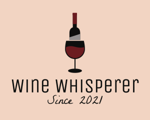 Sommelier - Red Wine Bottle Glass logo design