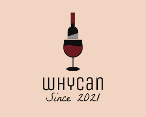 Wine Tasting - Red Wine Bottle Glass logo design