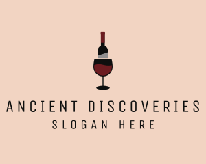 Red Wine Bottle Glass logo design