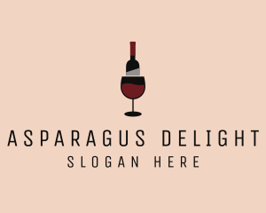 Red Wine Bottle Glass logo design