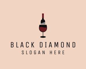 Red Wine Bottle Glass logo design