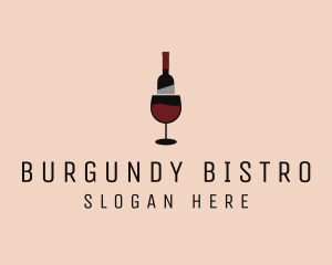 Red Wine Bottle Glass logo design