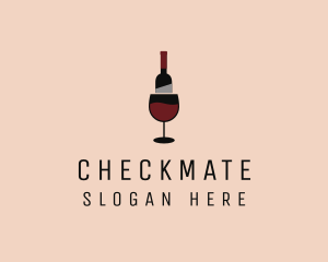 Red Wine Bottle Glass logo design