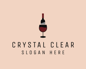 Glassware - Red Wine Bottle Glass logo design