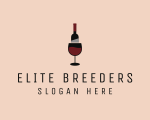 Red Wine Bottle Glass logo design