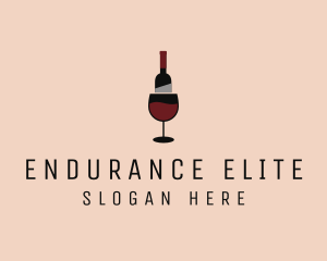 Red Wine Bottle Glass logo design