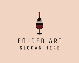 Red Wine Bottle Glass logo design