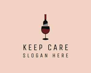 Red Wine Bottle Glass logo design