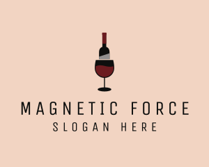 Red Wine Bottle Glass logo design