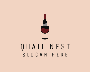 Red Wine Bottle Glass logo design