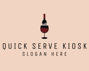 Red Wine Bottle Glass logo design