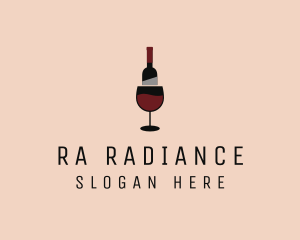 Red Wine Bottle Glass logo design