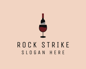 Red Wine Bottle Glass logo design