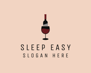 Red Wine Bottle Glass logo design