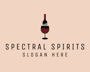 Red Wine Bottle Glass logo design