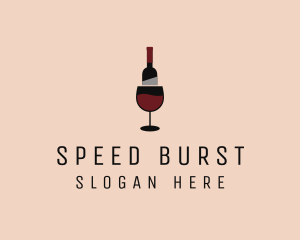 Red Wine Bottle Glass logo design