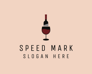 Red Wine Bottle Glass logo design