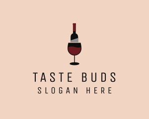 Red Wine Bottle Glass logo design