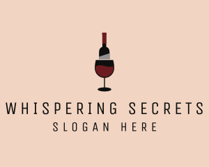 Red Wine Bottle Glass logo design