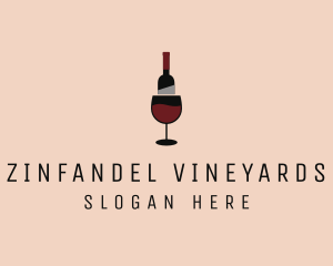 Red Wine Bottle Glass logo design